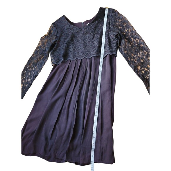 Scarlett Vintage 90s Whimsigoth Minidress Size 7 Black Lace Fairy Grunge Pleated - Picture 9 of 9